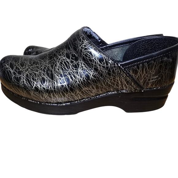 Dansko Black Gold Scribble Professional Comfort Clog Size 38 US Womens7.5 - Picture 4 of 8